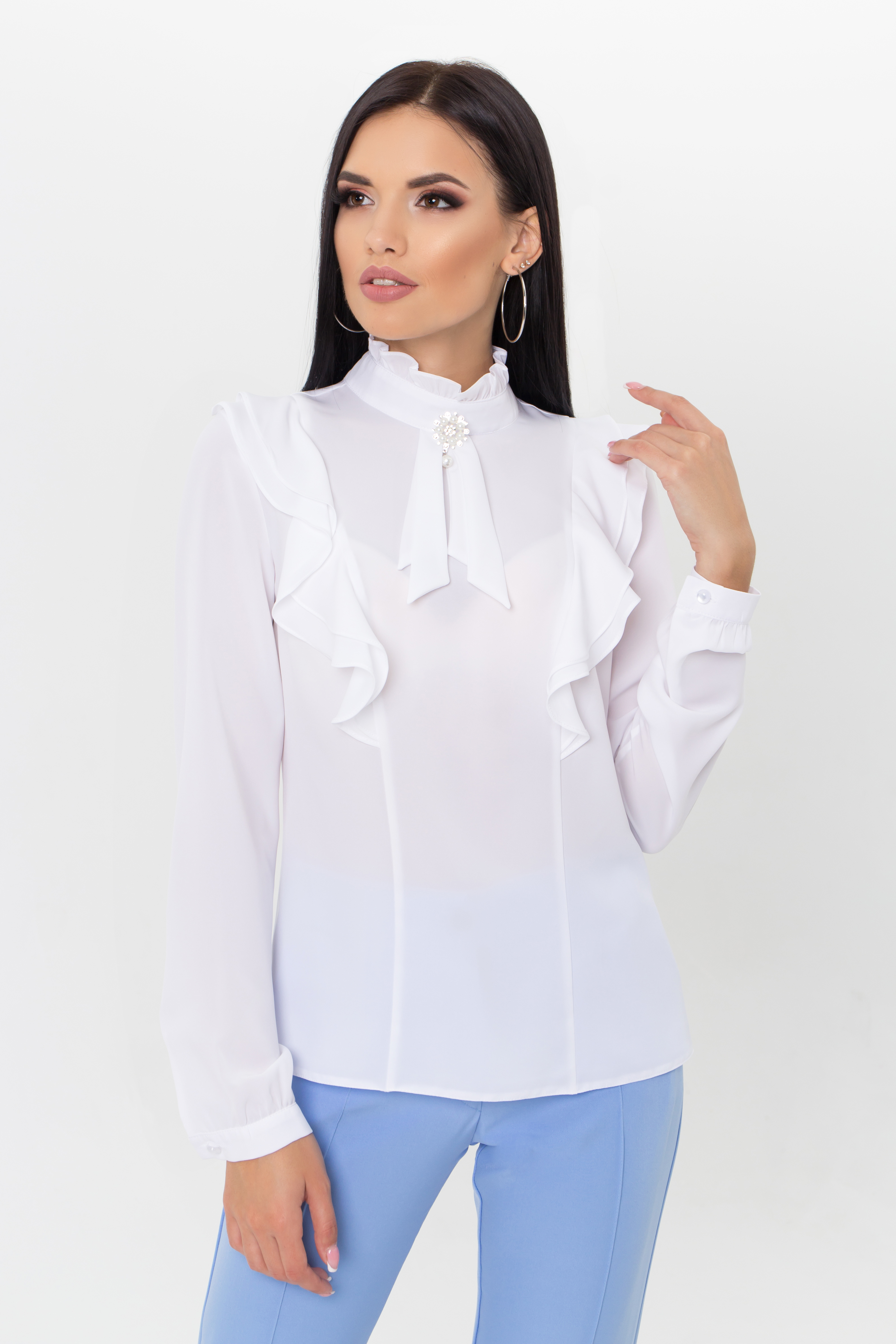 Блуза "AZ-161" (белый) в магазине Arizzo